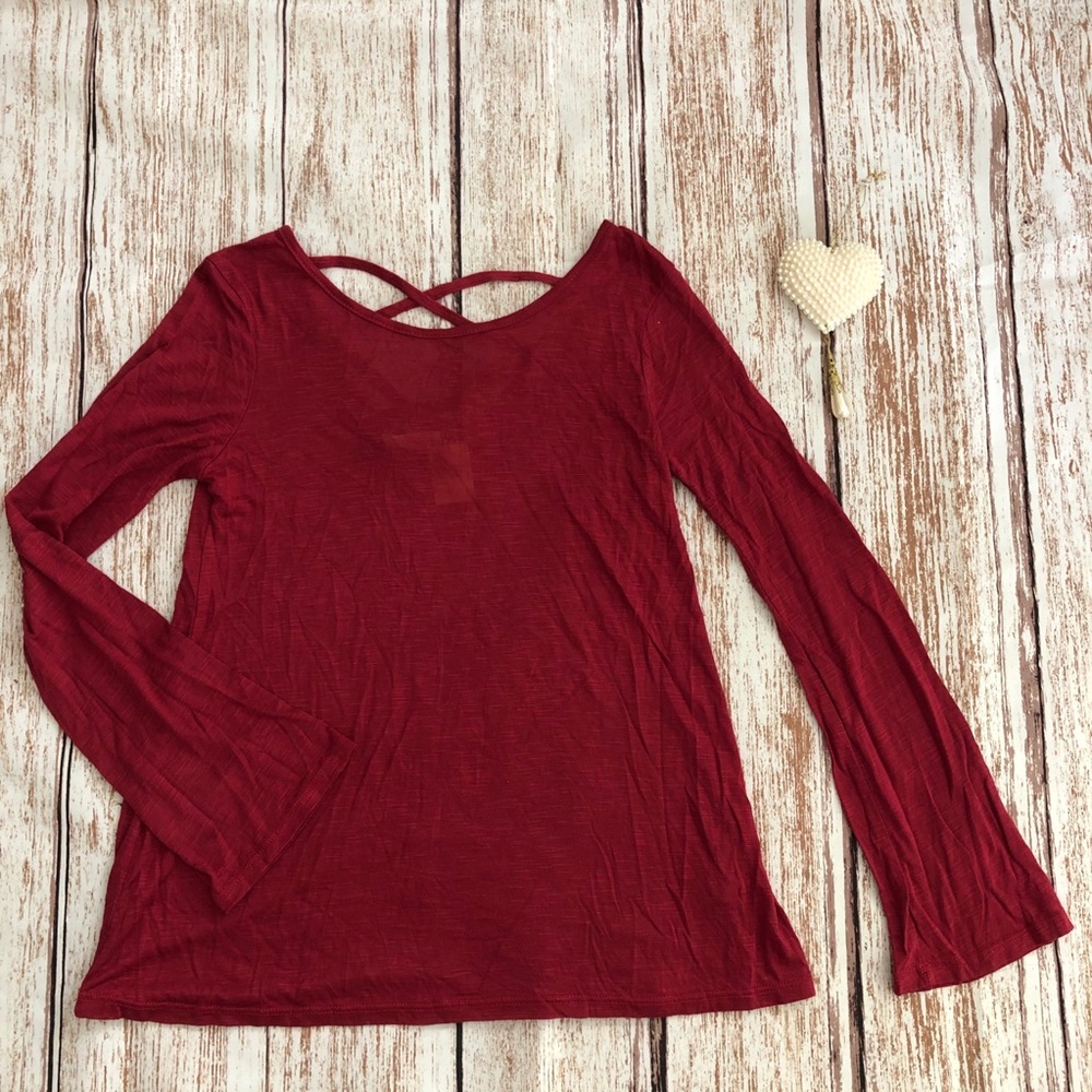 New Tilly’s Full Tilt Red Burgundy Top Girls Large